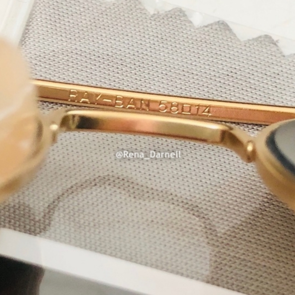 Ray-Ban Gold Frame Sunglasses with Pink Mirrored Lenses - Picture 5 of 10
